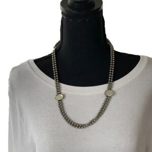 VINTAGE DOUBLE STRAND MARCASITE & CRYSTAL NECKLACE